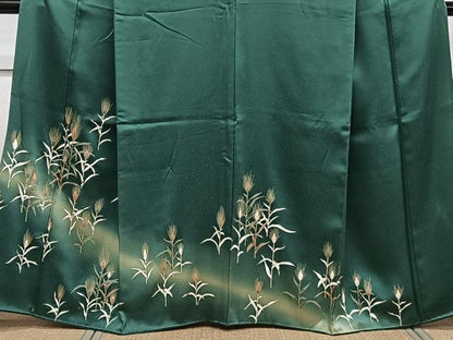平和屋着物■訪問着 刺繍 草葉文 暈し染め 金彩 正絹 逸品 CABC5813xi