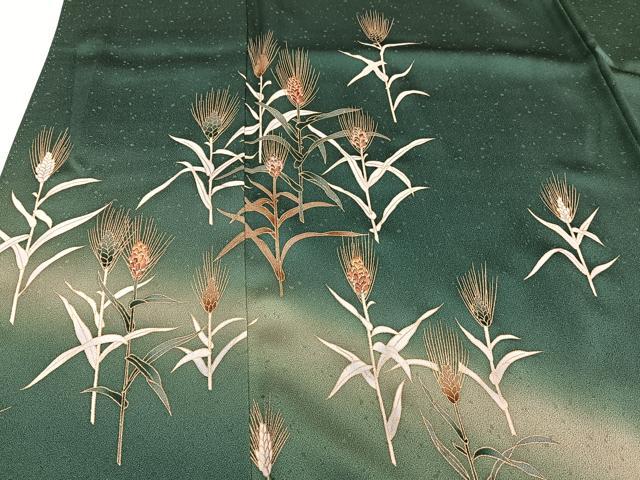 平和屋着物■訪問着 刺繍 草葉文 暈し染め 金彩 正絹 逸品 CABC5813xi