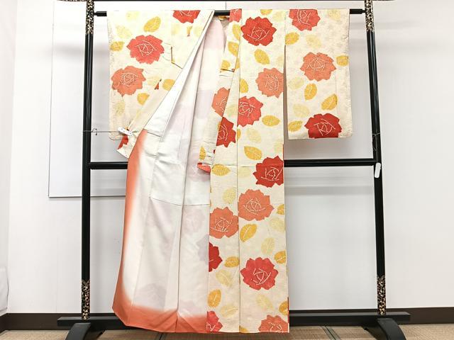 平和屋着物■上質な小紋 総絞り 舞花文 正絹 逸品 CABC5824xi