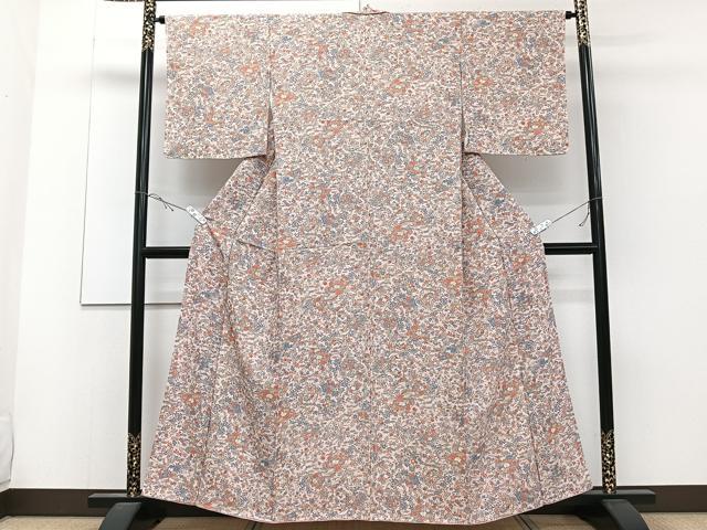 平和屋着物▽上質な小紋　単衣　扇面花文　正絹　逸品　AABG7773jh 楽天市場】平和屋着物▽上質な小紋 単衣 作家物 草花文 正絹 逸品