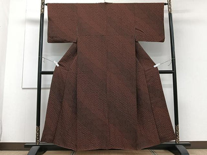 平和屋着物■上質な小紋 吉祥文 黒地 正絹 逸品 CABC5827xi
