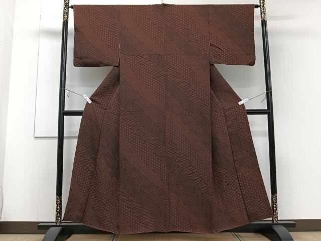 平和屋着物■上質な小紋 吉祥文 黒地 正絹 逸品 CABC5827xi