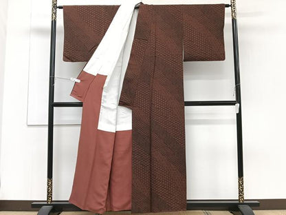 平和屋着物■上質な小紋 吉祥文 黒地 正絹 逸品 CABC5827xi