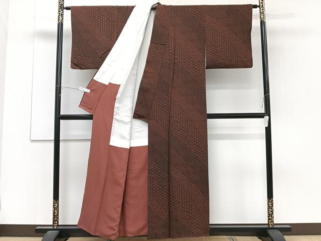 平和屋着物■上質な小紋 吉祥文 黒地 正絹 逸品 CABC5827xi