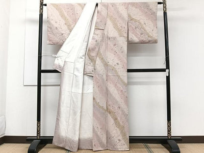 平和屋着物■上質な小紋 舞花文 暈し染め 正絹 逸品 CABC5828xi
