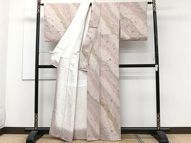 平和屋着物■上質な小紋 舞花文 暈し染め 正絹 逸品 CABC5828xi
