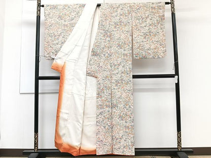 平和屋着物■上質な小紋 草花風景文 正絹 逸品 CABC5834xi