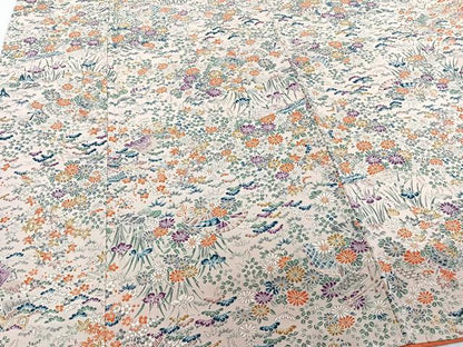 平和屋着物■上質な小紋 草花風景文 正絹 逸品 CABC5834xi