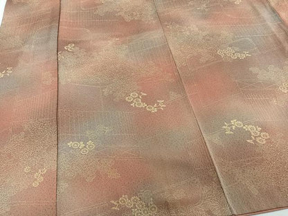平和屋着物■上質な小紋 草花文 暈し染め 金彩 正絹 逸品 CABC5837xi