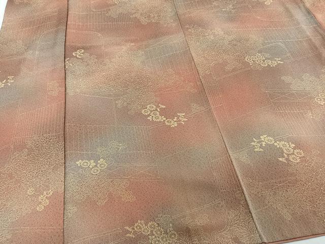 平和屋着物■上質な小紋 草花文 暈し染め 金彩 正絹 逸品 CABC5837xi