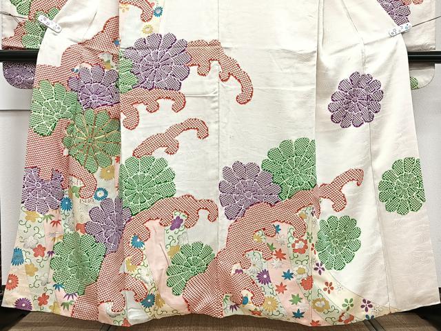 平和屋着物▽豪華振袖　単衣　駒刺繍　立波松文　金彩　正絹　逸品　AABD9480jh 平和屋着物○豪華振袖 花蝶文 金彩 正絹 逸品 DABC2894udの通販 by