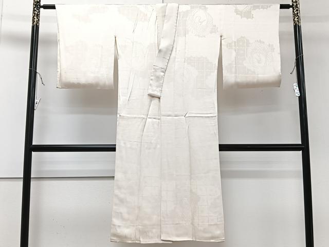 平和屋着物■長襦袢 袷 雲取り飛鶴地紋 正絹 逸品 CABC5846xi