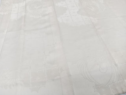 平和屋着物■長襦袢 袷 雲取り飛鶴地紋 正絹 逸品 CABC5846xi