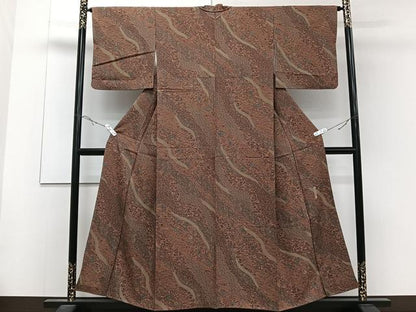 平和屋着物■上質な小紋 作家物 立波花文 正絹 逸品 CABC5855xi