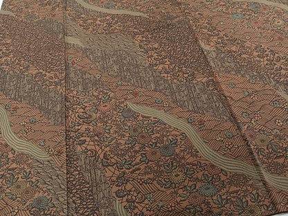 平和屋着物■上質な小紋 作家物 立波花文 正絹 逸品 CABC5855xi