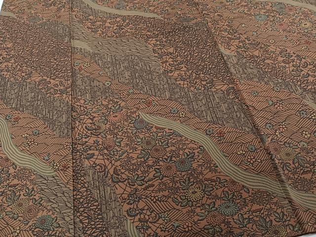 平和屋着物■上質な小紋 作家物 立波花文 正絹 逸品 CABC5855xi