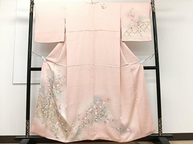 平和屋着物■訪問着 籬花文 暈し染め 金銀彩 正絹 逸品 CABC5861xi