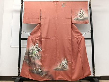 平和屋着物■訪問着 御所車花文 暈し染め 金銀彩 正絹 逸品 CABC5877xi