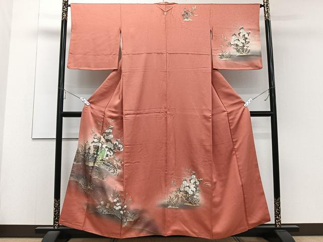平和屋着物■訪問着 御所車花文 暈し染め 金銀彩 正絹 逸品 CABC5877xi