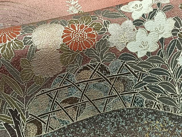 平和屋着物■訪問着 御所車花文 暈し染め 金銀彩 正絹 逸品 CABC5877xi