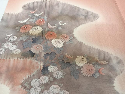 平和屋着物■訪問着 絞り 枝花文 暈し染め 正絹 逸品 CABC5883xi