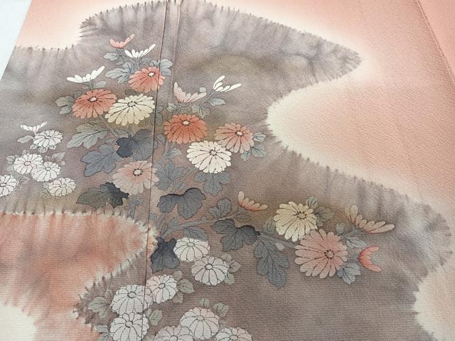 平和屋着物■訪問着 絞り 枝花文 暈し染め 正絹 逸品 CABC5883xi