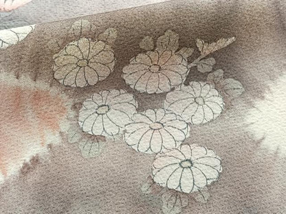 平和屋着物■訪問着 絞り 枝花文 暈し染め 正絹 逸品 CABC5883xi
