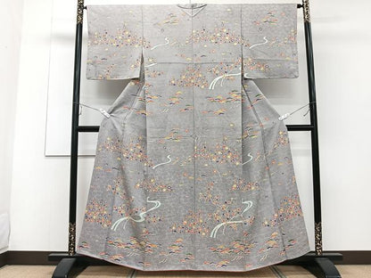 平和屋着物■訪問着 草花文 正絹 逸品 未使用 CABC5884xi