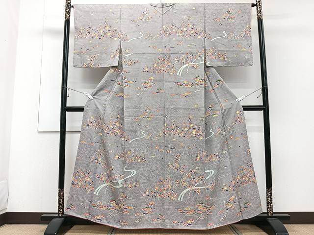 平和屋着物■訪問着 草花文 正絹 逸品 未使用 CABC5884xi