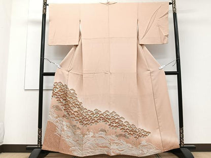 平和屋着物■豪華色留袖 駒刺繍 浜松文 暈し染め 金彩 正絹 逸品 CABC5886xi