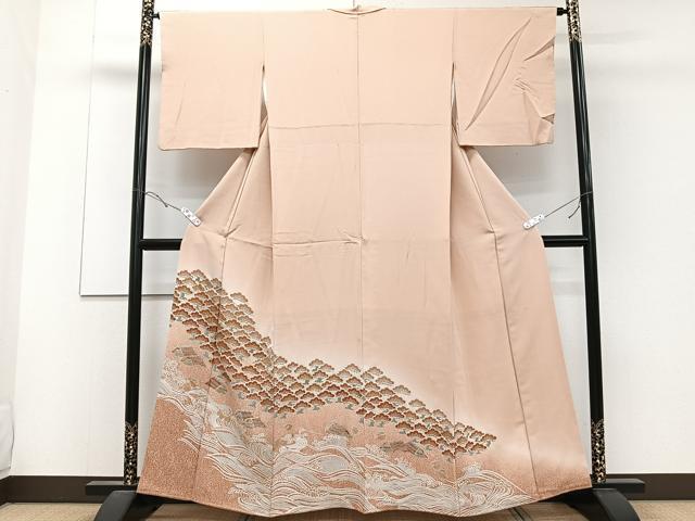平和屋着物■豪華色留袖 駒刺繍 浜松文 暈し染め 金彩 正絹 逸品 CABC5886xi