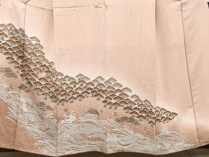 平和屋着物■豪華色留袖 駒刺繍 浜松文 暈し染め 金彩 正絹 逸品 CABC5886xi