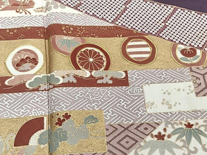 平和屋着物■豪華色留袖 駒刺繍 吉祥花文 金彩 正絹 逸品 CABC5888xi