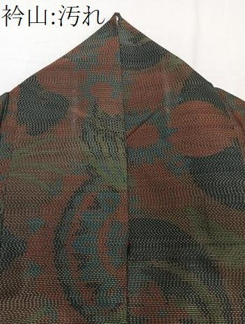 平和屋着物■本場大島紬 草花文 正絹 逸品 CABC5894xi