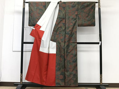 平和屋着物■本場大島紬 草花文 正絹 逸品 CABC5894xi