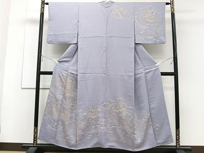 平和屋着物■訪問着　風景文　金彩　正絹　逸品　CABC5896xi