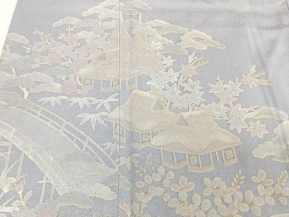平和屋着物■訪問着　風景文　金彩　正絹　逸品　CABC5896xi