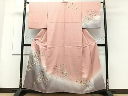 平和屋着物■訪問着　螺鈿　草花文　暈し染め　金銀彩　正絹　逸品　CABC5909xi