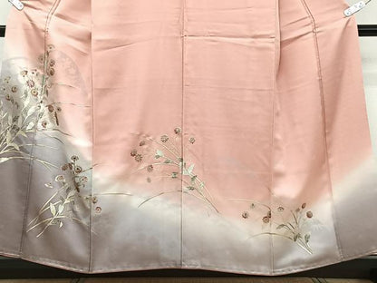 平和屋着物■訪問着　螺鈿　草花文　暈し染め　金銀彩　正絹　逸品　CABC5909xi