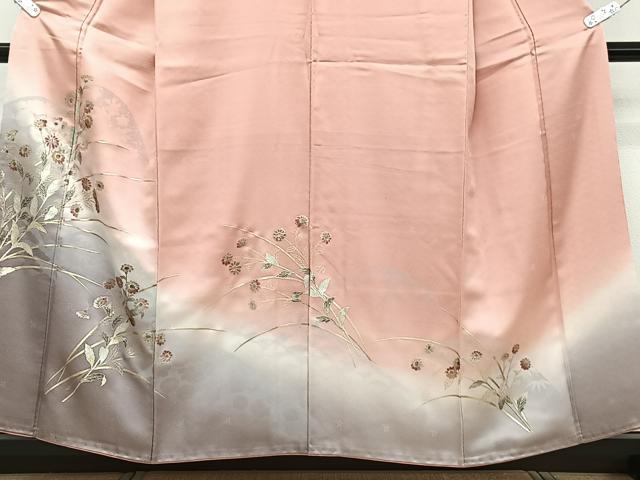 平和屋着物■訪問着　螺鈿　草花文　暈し染め　金銀彩　正絹　逸品　CABC5909xi
