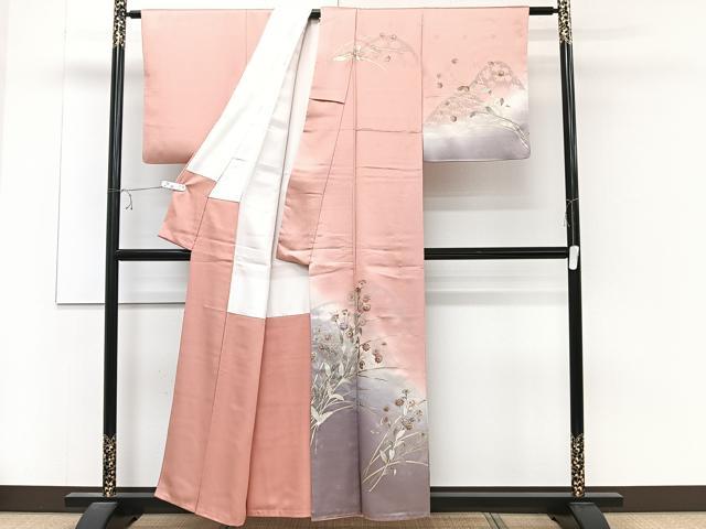 平和屋着物■訪問着　螺鈿　草花文　暈し染め　金銀彩　正絹　逸品　CABC5909xi