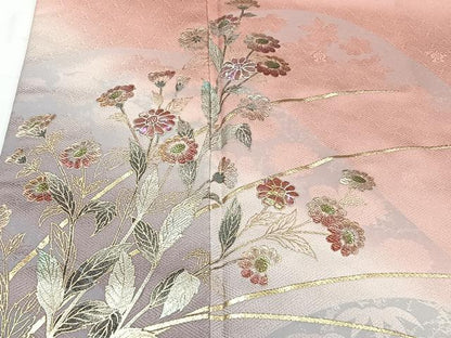 平和屋着物■訪問着　螺鈿　草花文　暈し染め　金銀彩　正絹　逸品　CABC5909xi