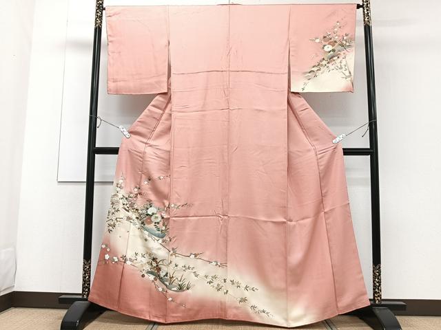 平和屋着物■訪問着 駒刺繍 雪輪花文 暈し染め 金彩 鈴乃屋扱い 正絹 逸品 CABC5913xi