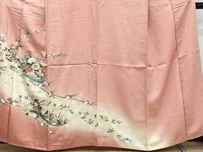 平和屋着物■訪問着 駒刺繍 雪輪花文 暈し染め 金彩 鈴乃屋扱い 正絹 逸品 CABC5913xi