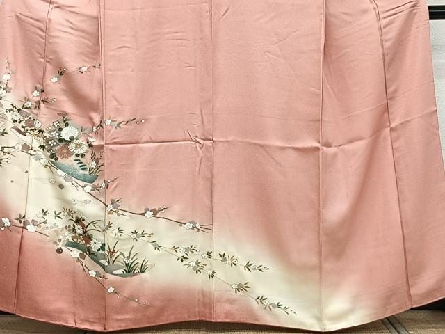 平和屋着物■訪問着 駒刺繍 雪輪花文 暈し染め 金彩 鈴乃屋扱い 正絹 逸品 CABC5913xi