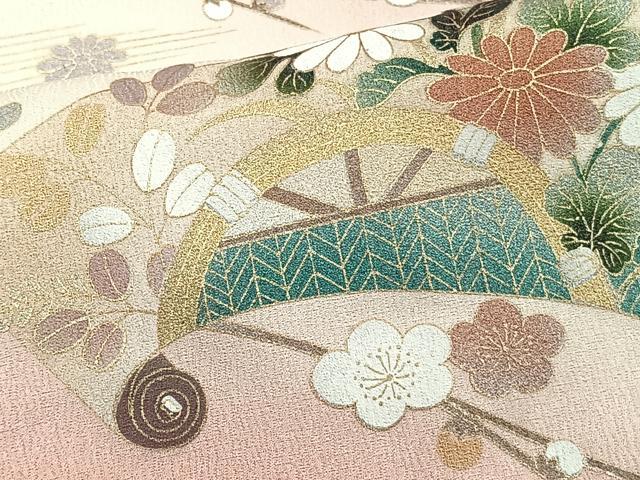 平和屋着物■訪問着 駒刺繍 雪輪花文 暈し染め 金彩 鈴乃屋扱い 正絹 逸品 CABC5913xi