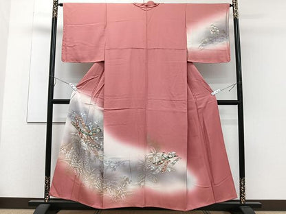 平和屋着物■訪問着 熨斗花文 暈し染め 金彩 正絹 逸品 CABC5921xi