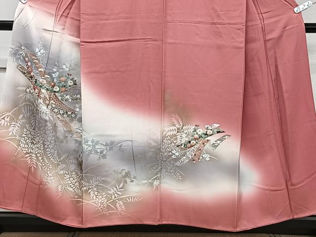 平和屋着物■訪問着 熨斗花文 暈し染め 金彩 正絹 逸品 CABC5921xi