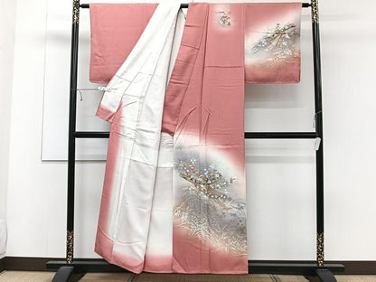 平和屋着物■訪問着 熨斗花文 暈し染め 金彩 正絹 逸品 CABC5921xi