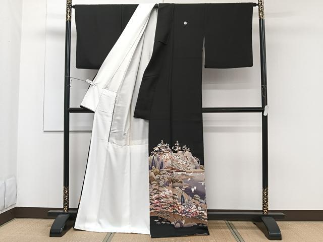 平和屋着物■豪華黒留袖　作家物　風景文　正絹　逸品　CABC5929xi